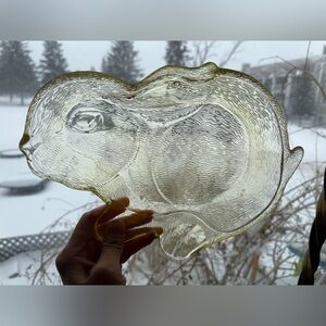 Vintage bunny plate/ candy tray